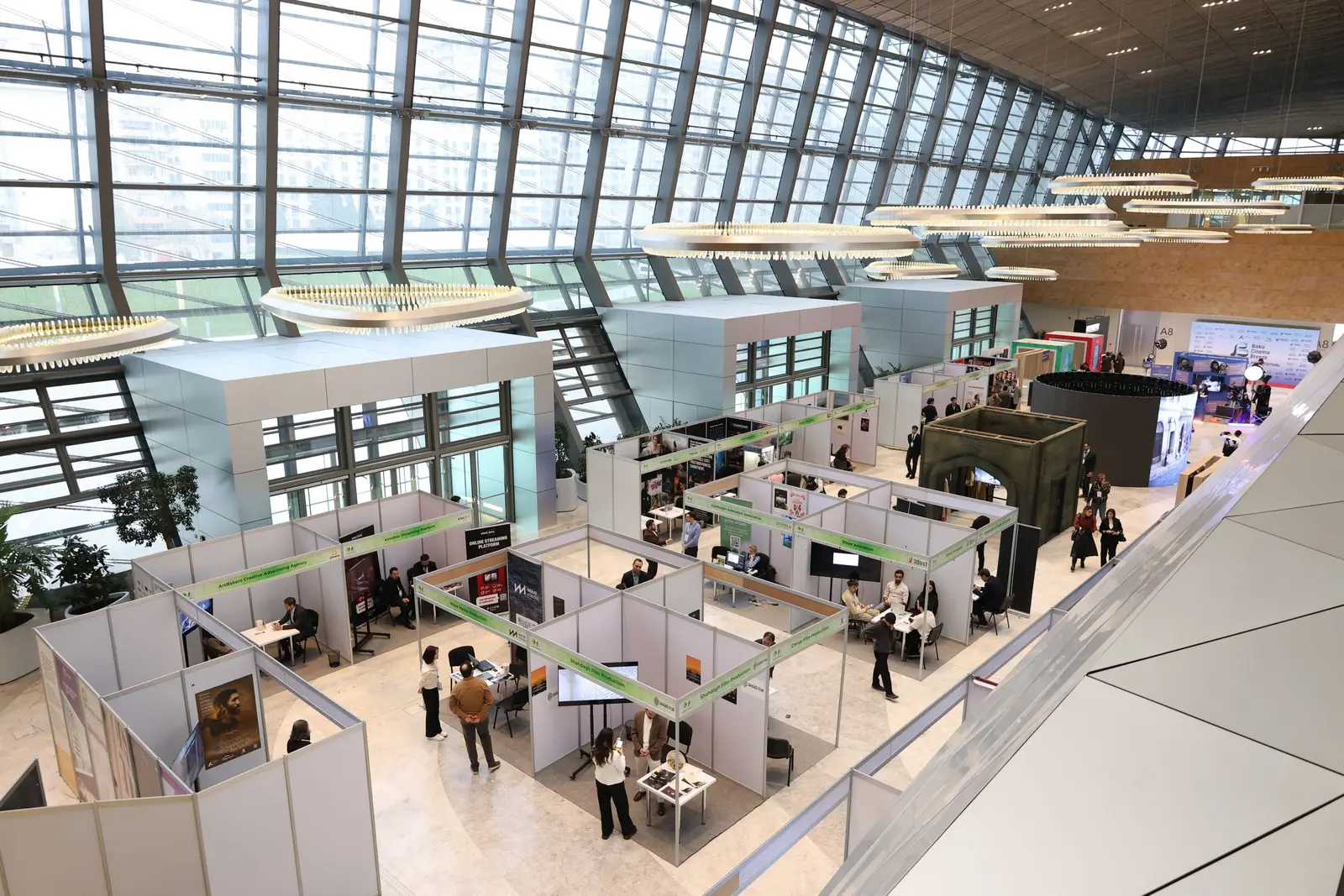 A busy business exhibition floor